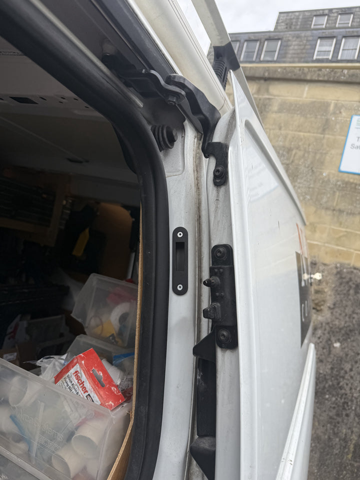 Hook Locks Strike Bracket on Ford Custom Sliding Door
